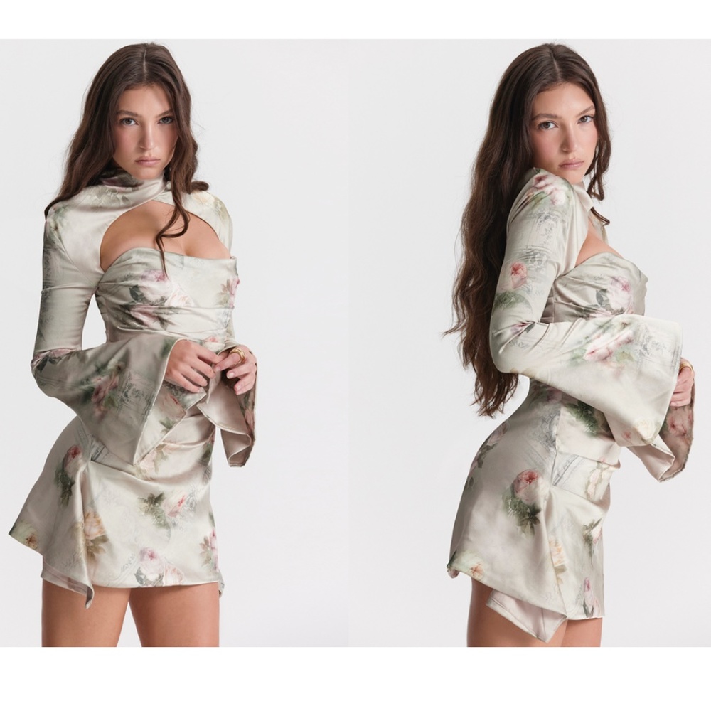 House of CB Cream Floral Mini Dress